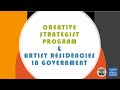 In conversation the creative strategist program and artist residencies in government