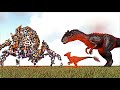 ALL PRIMAL CREATURES VS ROBOSPIDER BROODMOTHER BOSS (ARK SURVIVAL EVOLVED BATTLE DINOSAURS)