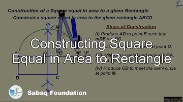 Constructing Square Equal in Area to Rectangle, Math Lecture | Sabaq.pk