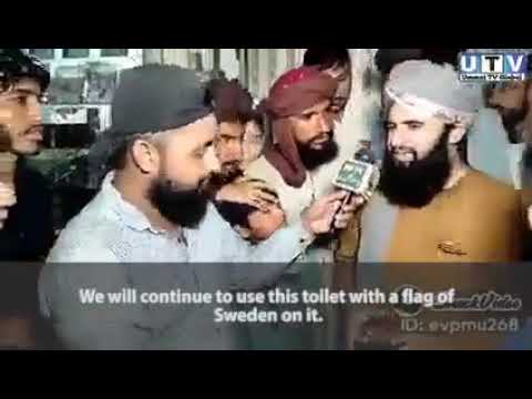 Pak Muslim's react to Sweden allowing Koran burning protest by placing cross on toilet.