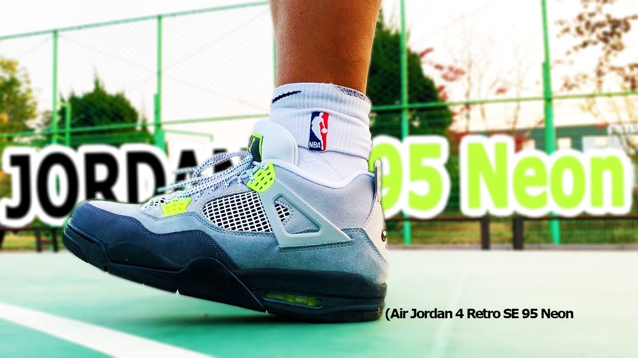 Air Jordan 4 Retro SE Neon Casual Basketball Shoes