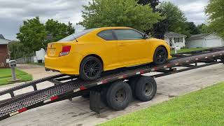 2012 Scion tC release series 7.0 yellow TRD drop off from transport