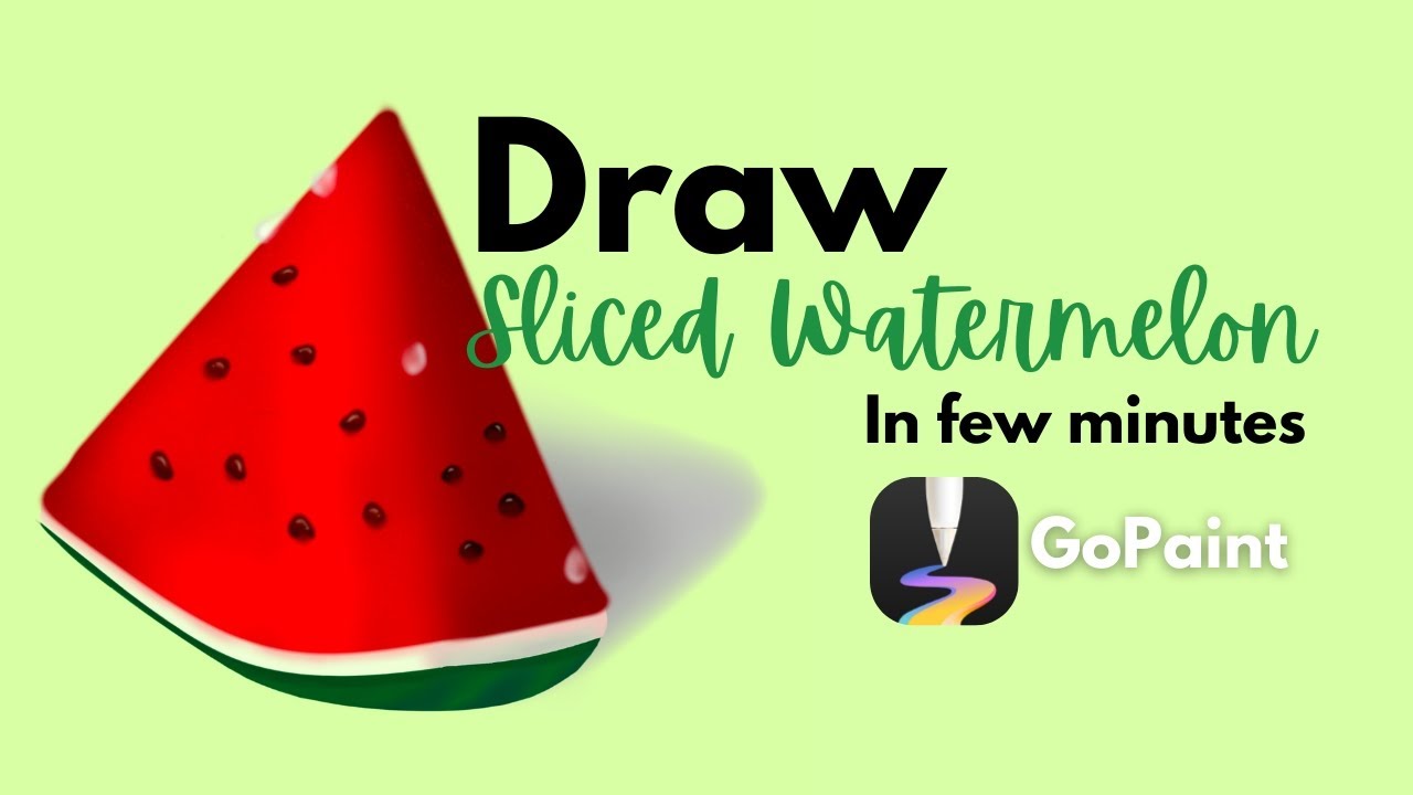 How to Draw a Juicy Sliced Watermelon | Easy GoPaint Tutorial on Huawei ...