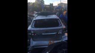 Посольство РФ в Киеве. Разбитые машины