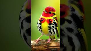 A beautiful, small, and colorful bird perched on a branch