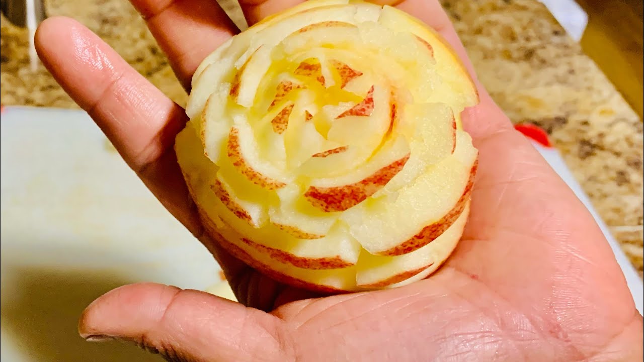 How to make a rose with Apple !! Apple Rose !Carving Rose - YouTube