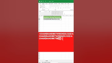 How to generate random strong password by Excel