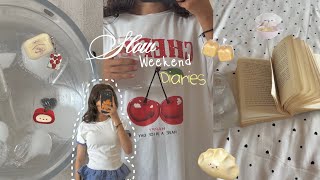     soft weekend diaries | mango cheesecake, skincare routine &amp; cozy vibes 🌙🍓