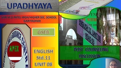 English Std. 11 Unit 08 Read 03 POST- COUNSELING DISCUSSION