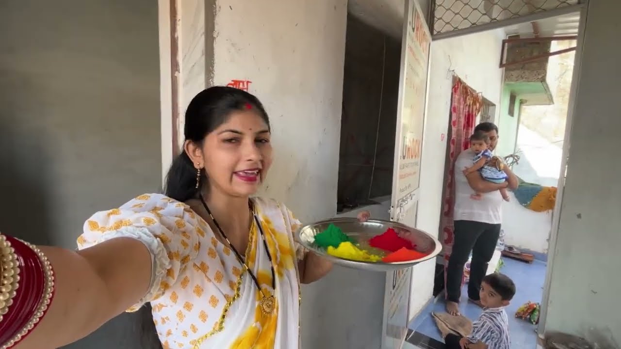 रंगो में घुला परिवार🥳 मायके के यादगार होली🥰सिद्धि के पहली होली 👨‍👩‍👧‍👦🥳