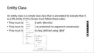 Entity Class Annotations