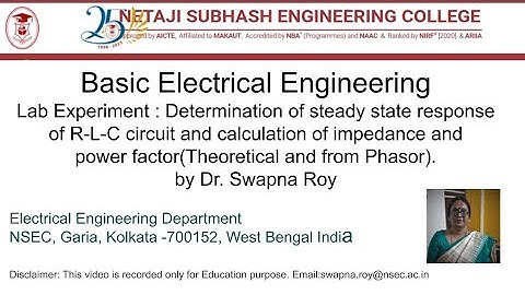 RLC   Series Circuit Experiment  Calculation of Impedance and Power Factor
