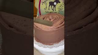 Decorating A Chocolate Frosted Funfetti Cake #shorts @The_Bakers_Loft