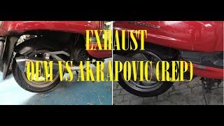 SYM Fiddle II | OEM Exhaust VS Replica Akrapovic