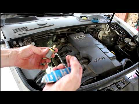 Устранение течи антифриза замена датчика температуры двигателя на АУДИ А6 2008 AUDI A6 2,0 BPJ