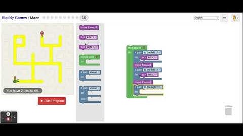 Blockly Games Maze level 10 solution