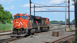 CSX B706 Couples to His Tanker Cars and Leaves Greenwich Yard featuring a pair of CN as Power.