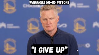 Steve Kerr BLASTS Draymond for scoring 0 POINTS - Post Game Interview - Warriors vs Pistons