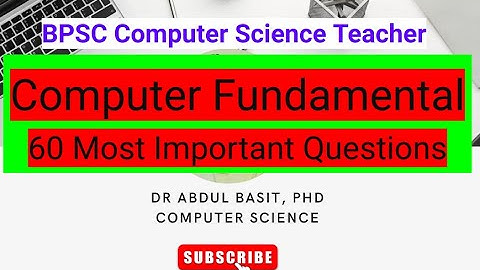Computer Fundamental Important Questions | BPSC Computer Science Teacher | STET Computer Science