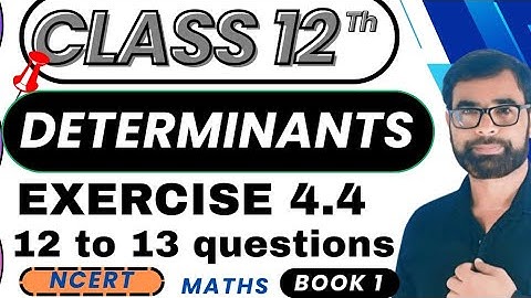 Class 12 Maths Chapter 4 Exercise 4.4 Q12 & Q13 | Determinants | NCERT Solutions by Shaheen PCME