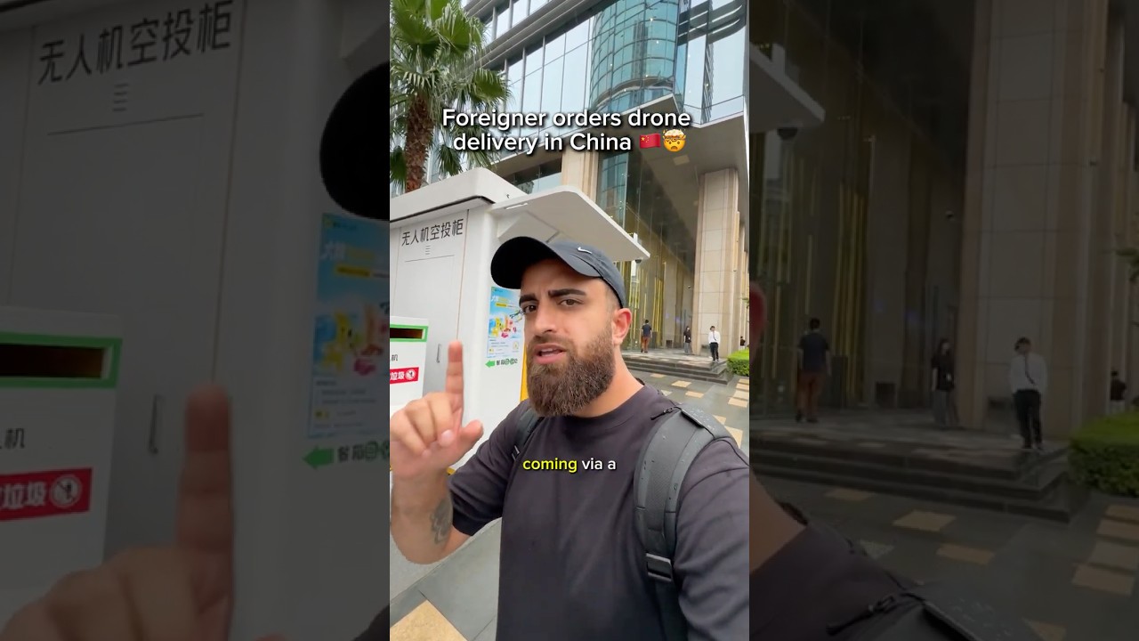 Заказ доставки еды дроном в Китае 🇨🇳🤯 