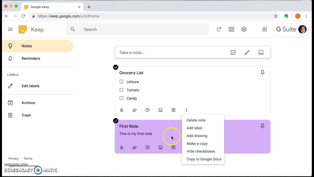 Google Keep Tutorial - YouTube
