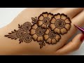 Sawan Special Elegant Floral Back Mehendi Design for Girls