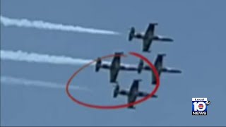 Near miss at air show caught on camera