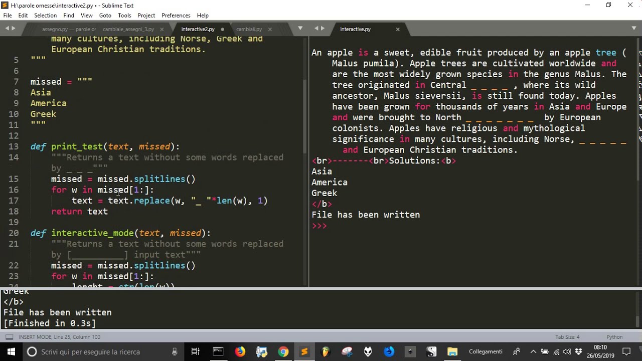 Python: missing word test 3 - YouTube