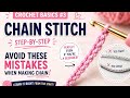 Chain Stitch Crochet Tutorial for Beginners | Avoid These Common Mistakes! ❌️ #crochetbasics