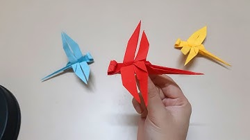 con chuồn chuồn_cách gấp con chuồn chuồn đơn giản/ Easy Origami Dragonfly /paper craft ideas