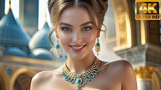 4K Pretty Middle Eastern Girls Sophia: Wandering In Elegance At The Palace