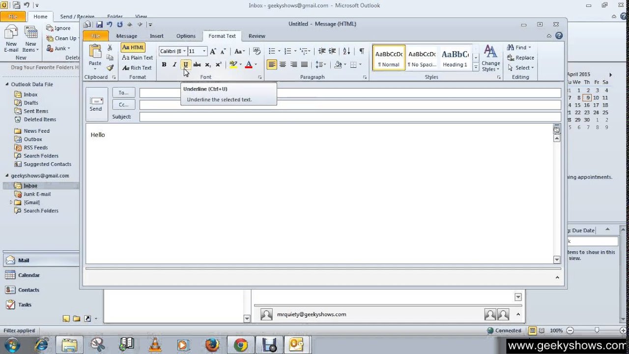 Microsoft Outlook 2010 Change Appearance Of The E Mail YouTube