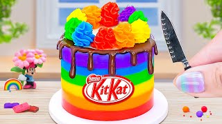 Beautiful Colorful Miniature Kitkat Cakes  Tasty Rainbow Mini Cake Tutorial  Petite Wonderland