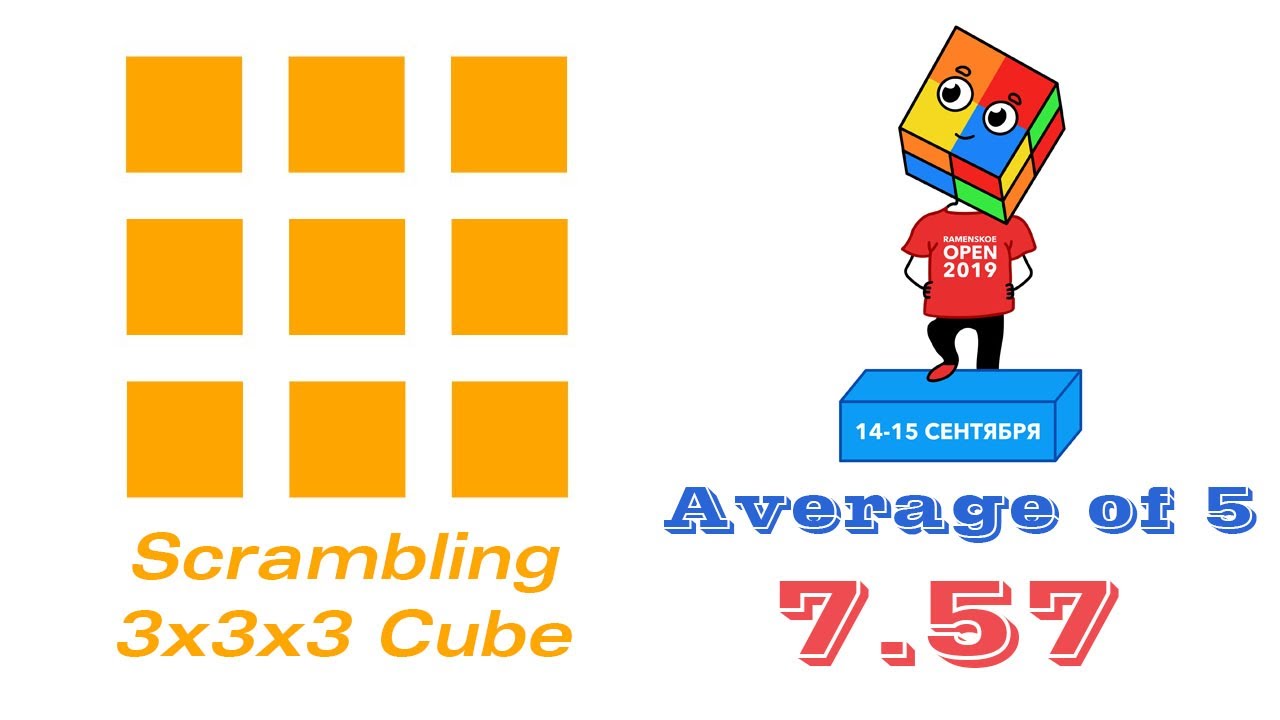 Scramble Algorithm 3x3 Scrambling 3x3 Cube average of 5 - 7.57 (official solves) - YouTube