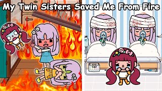 My Twin Sisters Saved Me From Fire 😱🔥 Sad Story | Toca Life World | Toca Boca