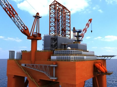 Oil Rig Semi Submersible 3D Model - YouTube