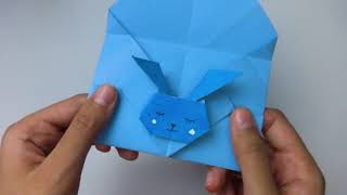How to make bunny envelope ا كيفية عمل مظروف عل شكل ارنب