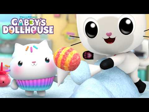 Snow INSIDE the Dollhouse!? 🥶 Let's Make Snow Cones 🍧 | GABBY'S DOLLHOUSE