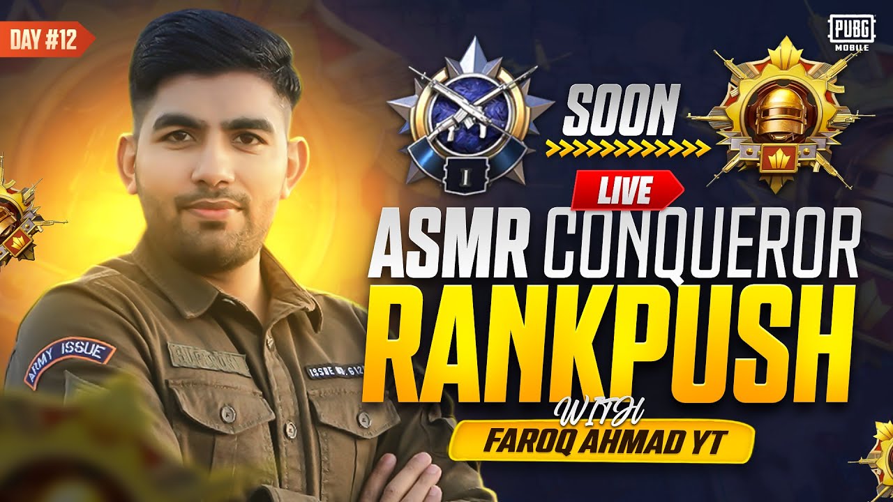 ASMR Conqueror Rank Push | Day 12 |🔥 PUBG MOBILE Live 🔥 - YouTube