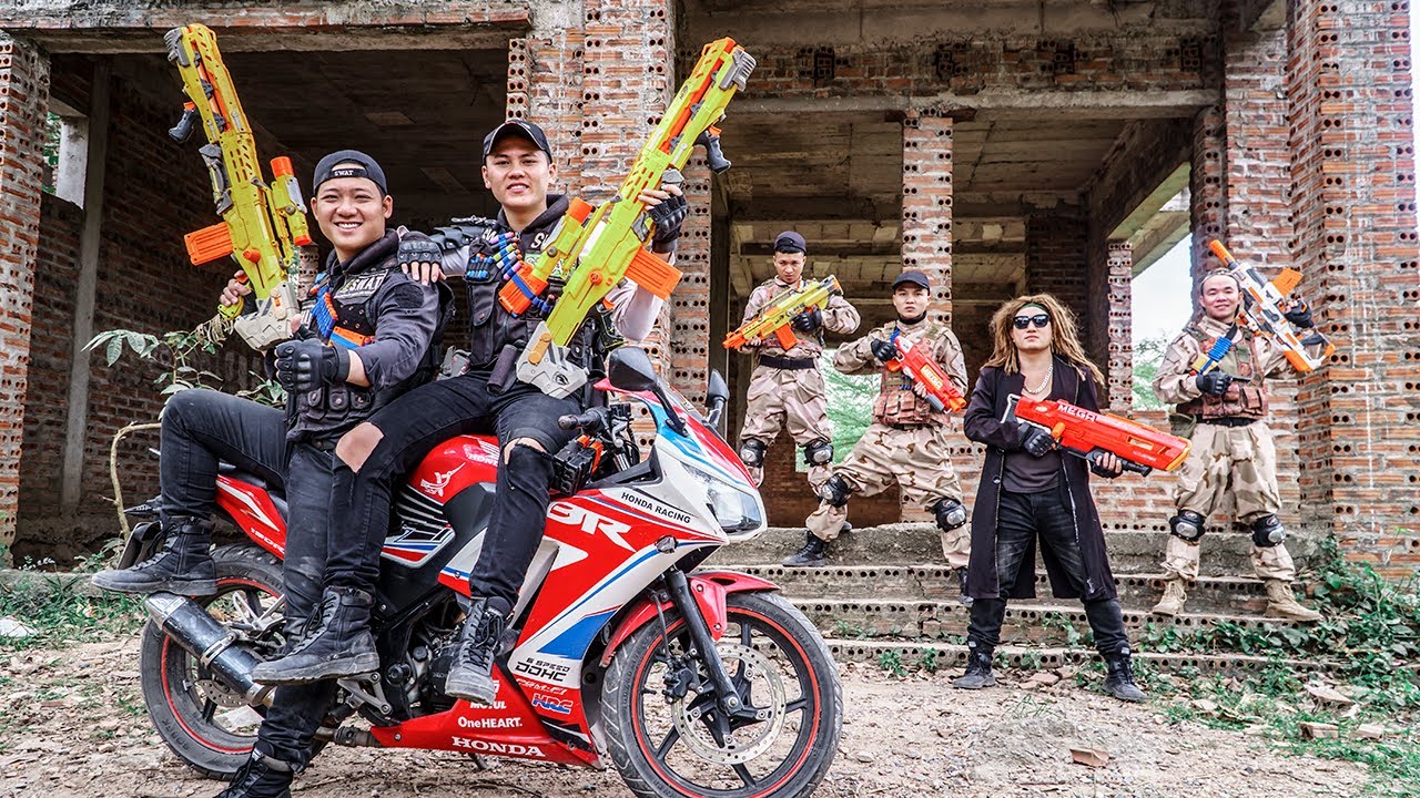 Игра LTT ​​Nerf War: SEAL X Nerf Guns Fight Rocket Destroy Plan To Bandits Golden Button