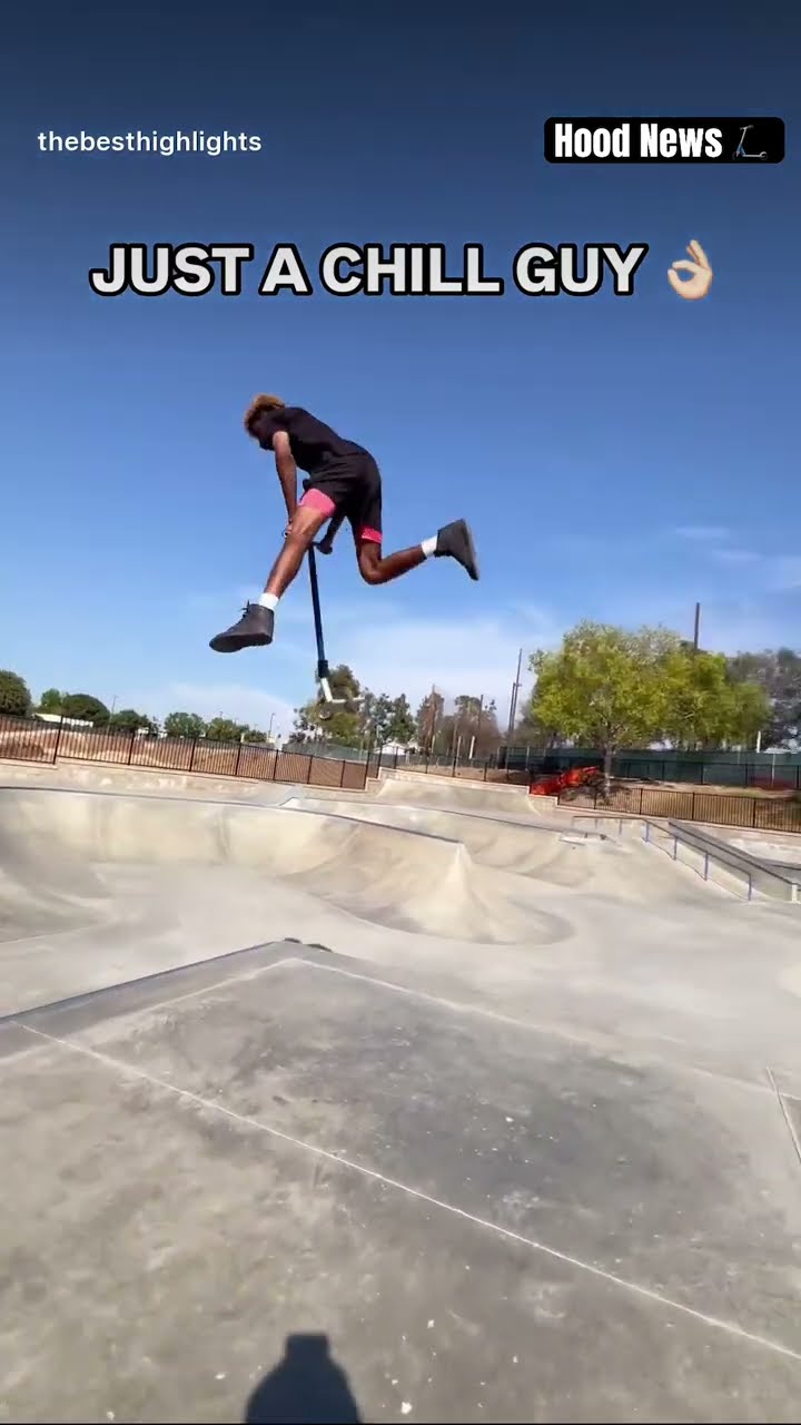 Just a chill guy ? #hoodnews #DejionTaylor #scooter #skatepark #scooters #extremesports #omg #how