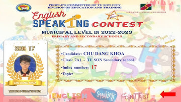 Chu Đăng Khoa 7A1- THCS Từ Sơn - Hội thi Hùng biện Tiếng Anh THCS Thành phố Từ Sơn năm học 2022-2023