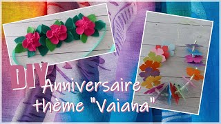 DIY Anniversaire thème Vaiana : fabriquer une couronne de fleurs en feutrine
