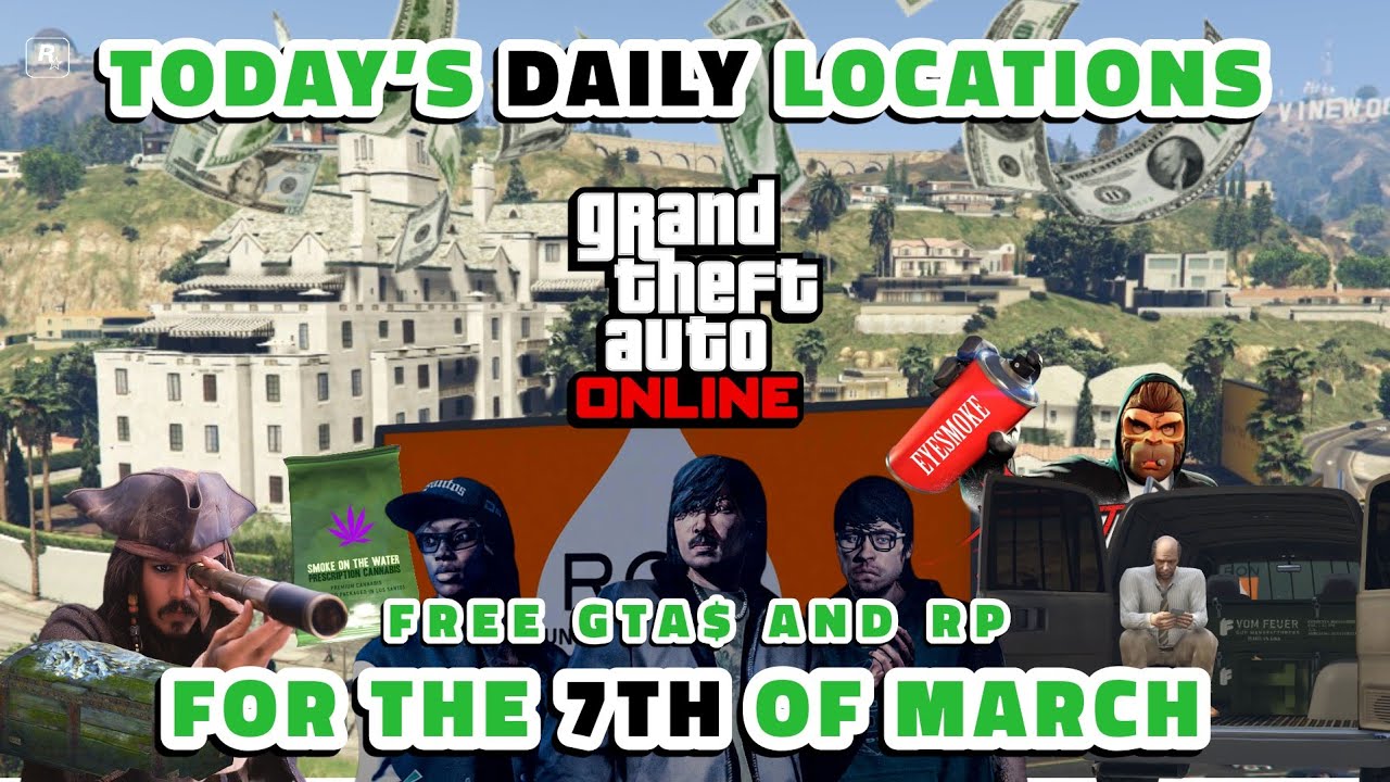 GTA: Online. • Today's Shipwreck, Gun Van, Street Dealers, LS Tags & Weed Bag locations. • Mar. 7th.