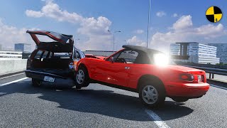 BeamNG.Drive Highway Crashes Real Car Mods Ep.1