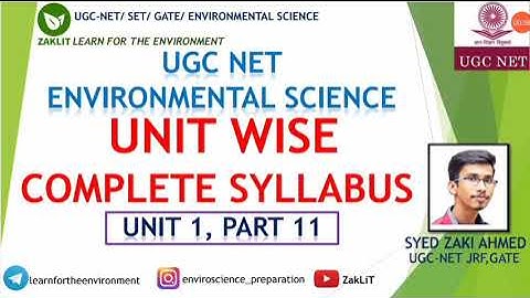 🔴Syllabus Wise Study-UGC NET-Environmental Science-Unit 1(Part 11)
