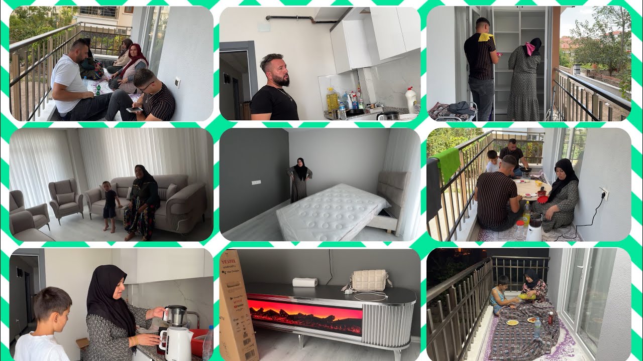 EVİMİZDE İLKGECEMİZ🥰KİMLER GELMİŞ KİMLER⁉️BALKONDA ÇAY KEYFİ🤗TEMİZLİK❌TELEVİZYON ÜNİTEM👍ÇAYCIMI AÇTM