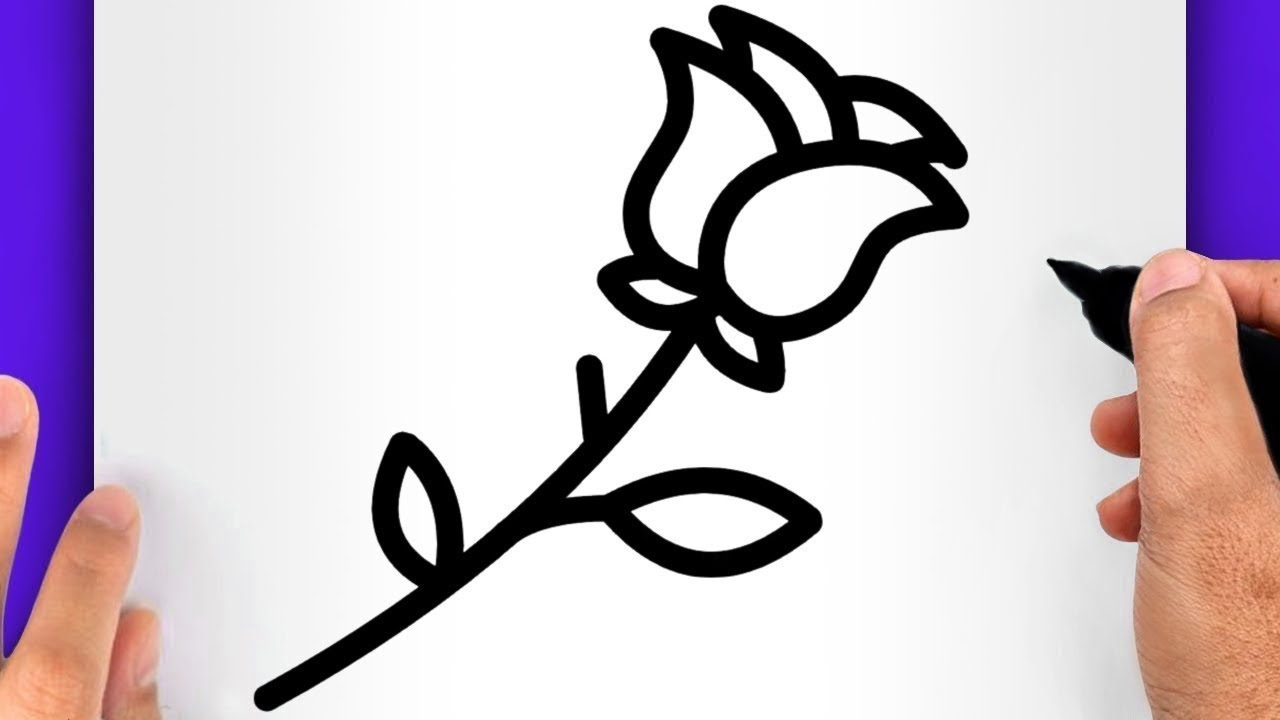 DESSIN FACILE | COMMENT DESSINER UNE ROSE FACILEMENT - DESSIN DE FLEUR