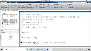 MATLAB tutorial in hindi/urdu part 11|how to write an equation in MATLAB and solve it in hindi/urdu|
